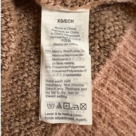 Madewell Marled Rose Leopard Print Merino Wool Shrunken Pullover Sweater Size XS - Picture 6 of 6